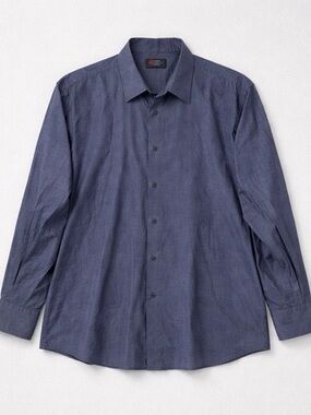 UNTUCKit Men's Long-Sleeve Button-Front Shirt - Navy Blue